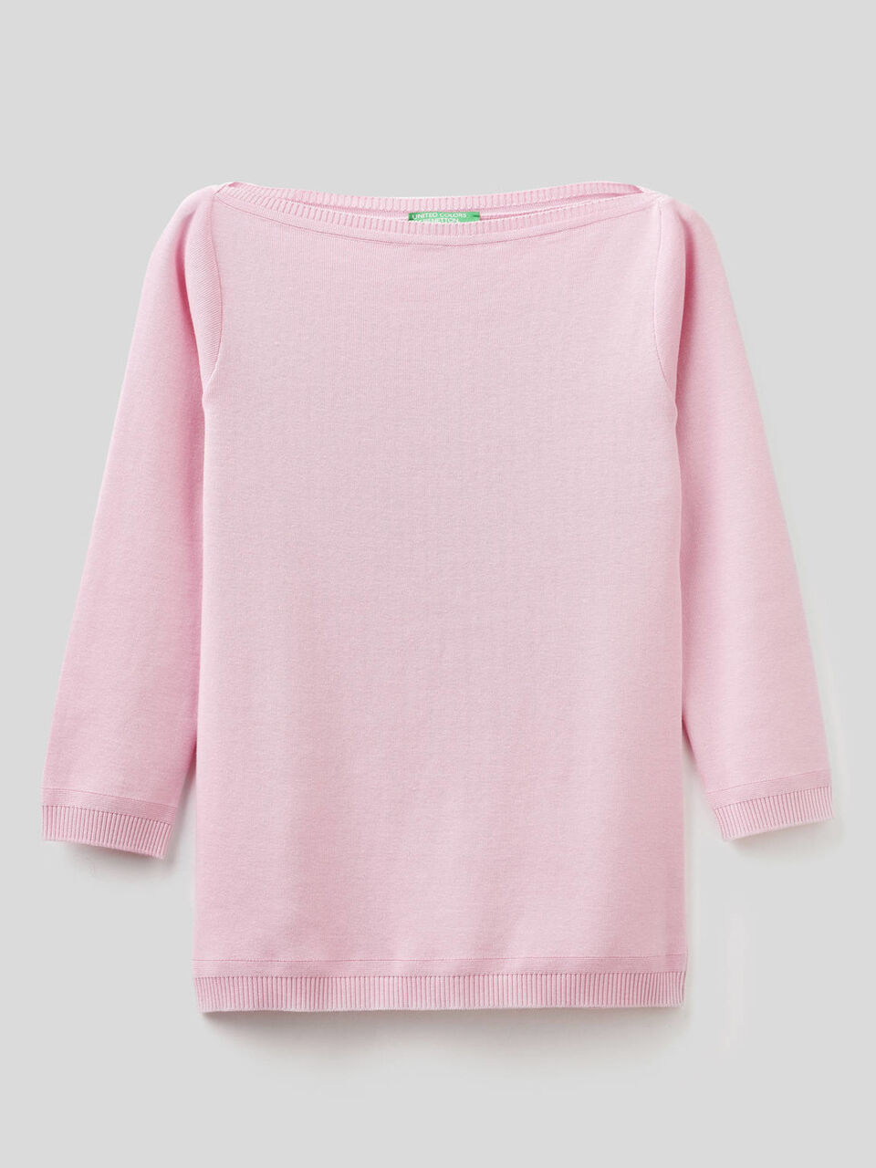 Maglia 100% cotone con scollo a barchetta image number 1