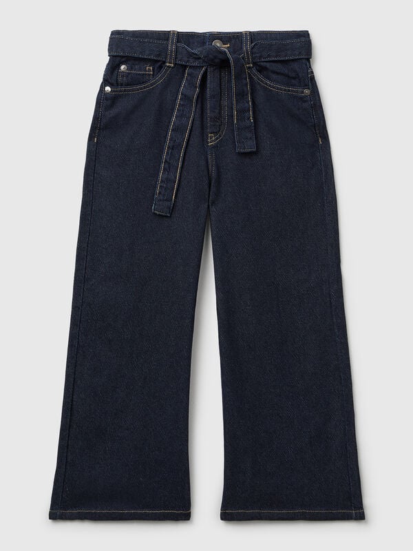 Jeans wide fit con fusciacca Bambina