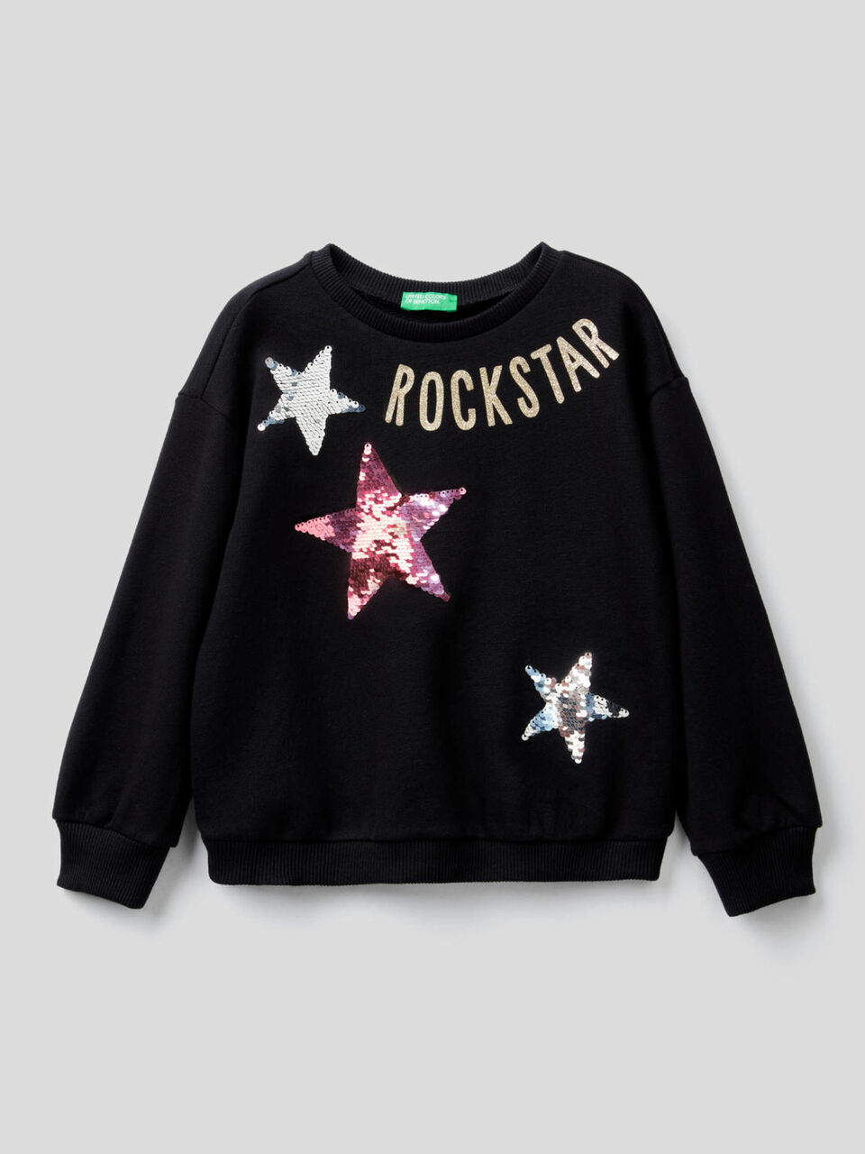 Felpa 100% cotone con paillettes image number 1