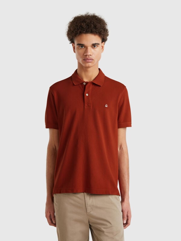 Polo regular fit rosso scuro Uomo