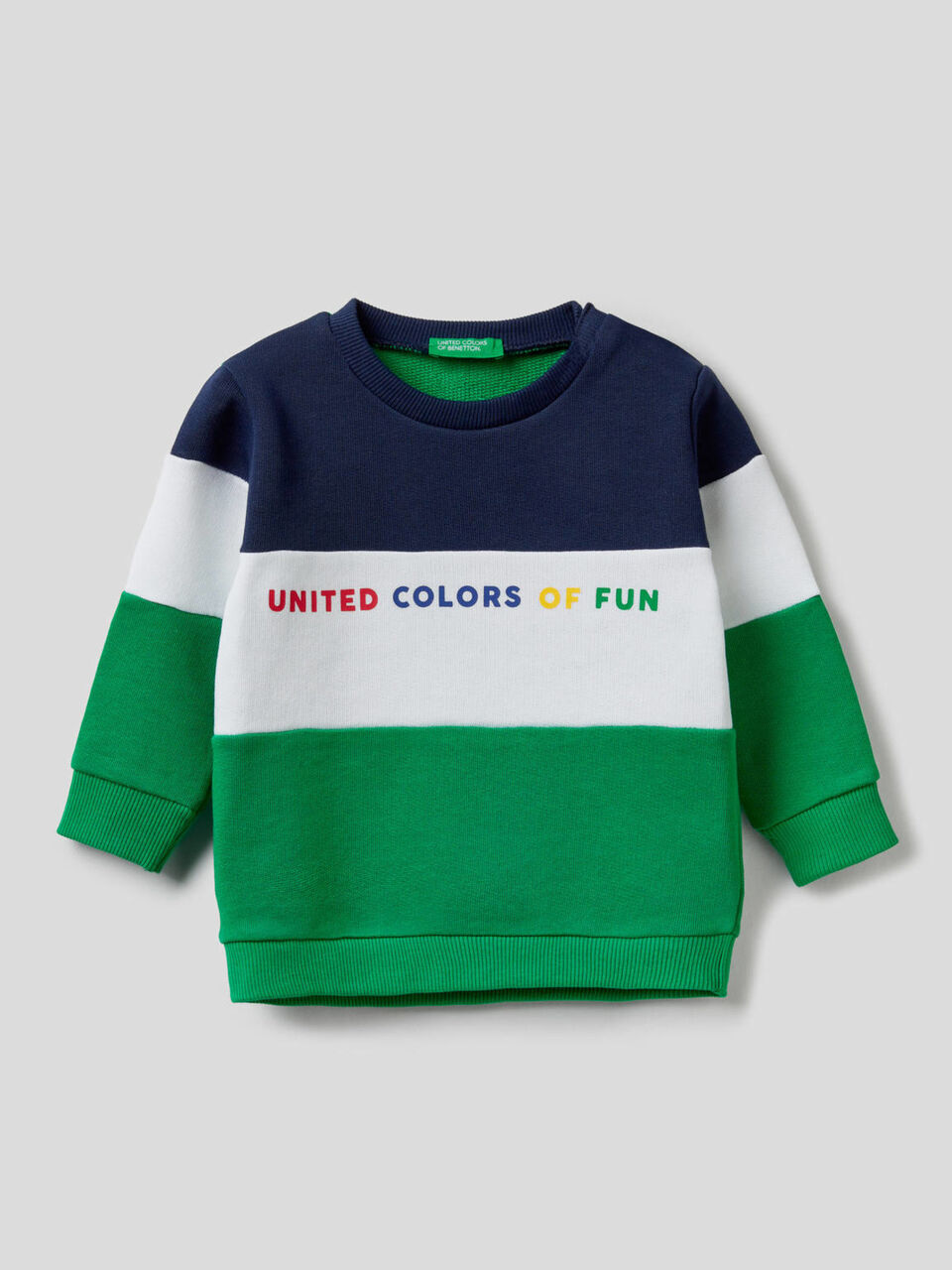 Felpa color block in cotone biologico image number 1
