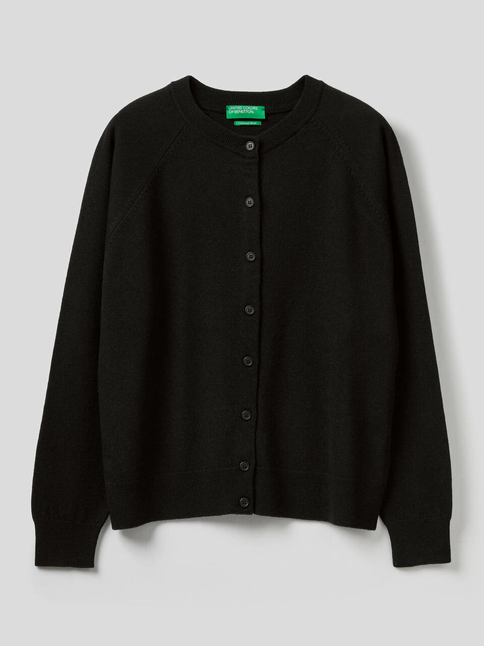 Cardigan girocollo in misto lana e cashmere image number 1