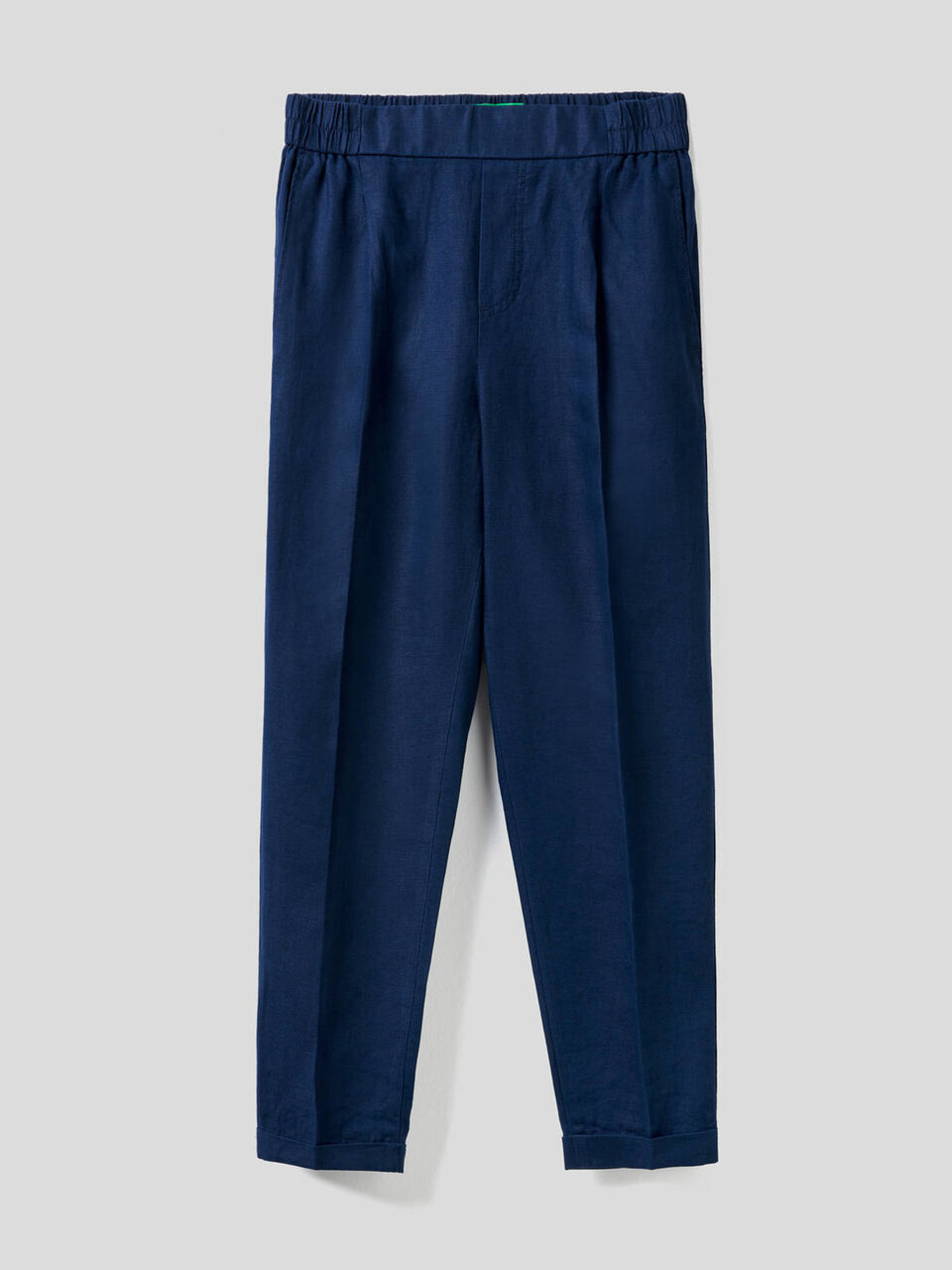 Pantaloni cropped in 100% lino image number 1