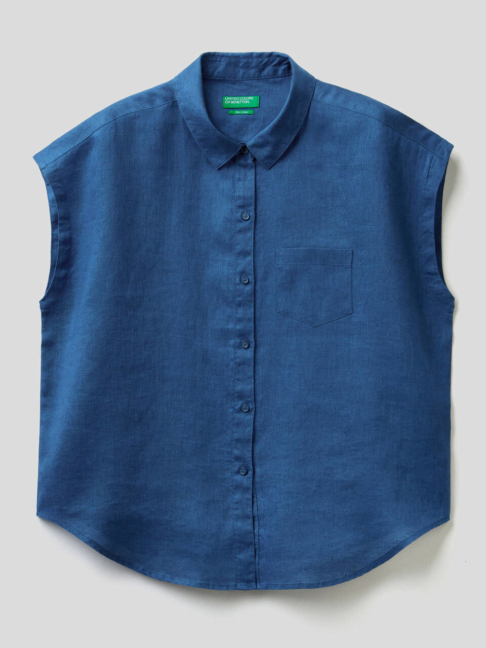 Camicia 100% lino a manica corta image number 1