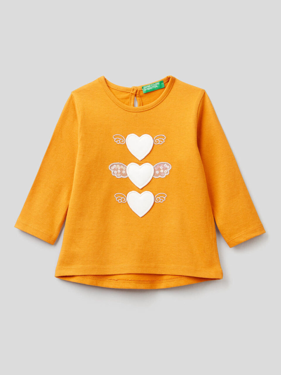 T-shirt in cotone bio con applicazioni image number 1