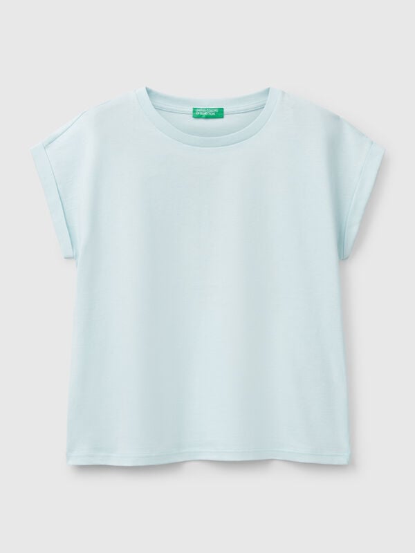 Maglietta boxy fit con stampa e glitter Bambina