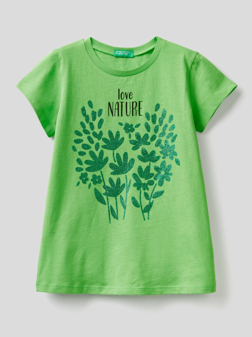 T-shirt con stampa glitterata image number 1