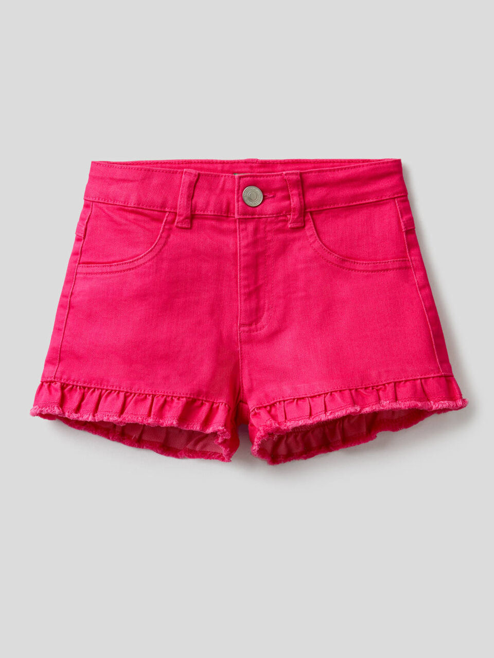 Shorts tinta unita con rouche image number null