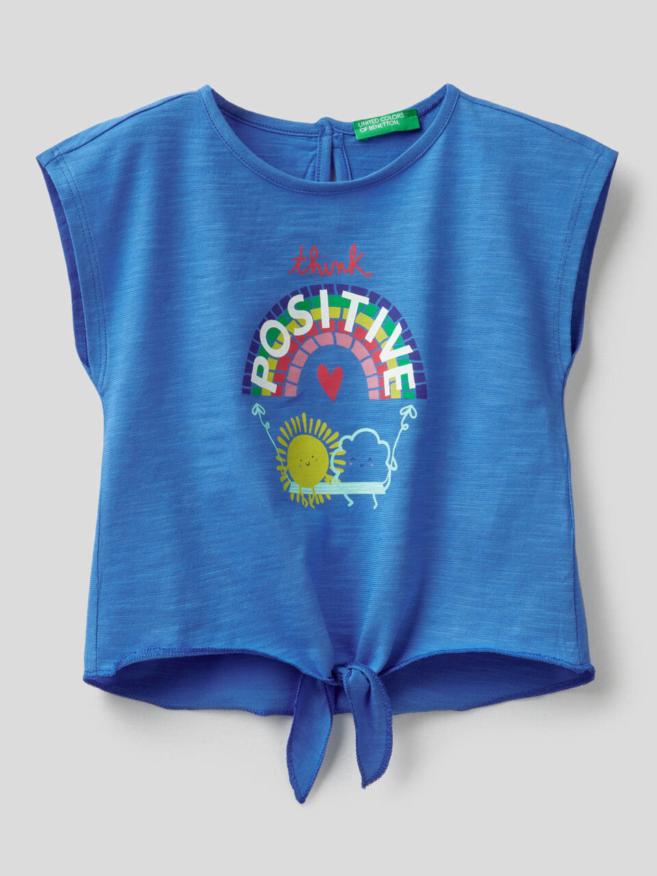 T-shirt 100% cotone con fiocco sul fondo image number 1