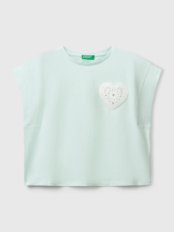 T-shirt con patch macramè Bambina