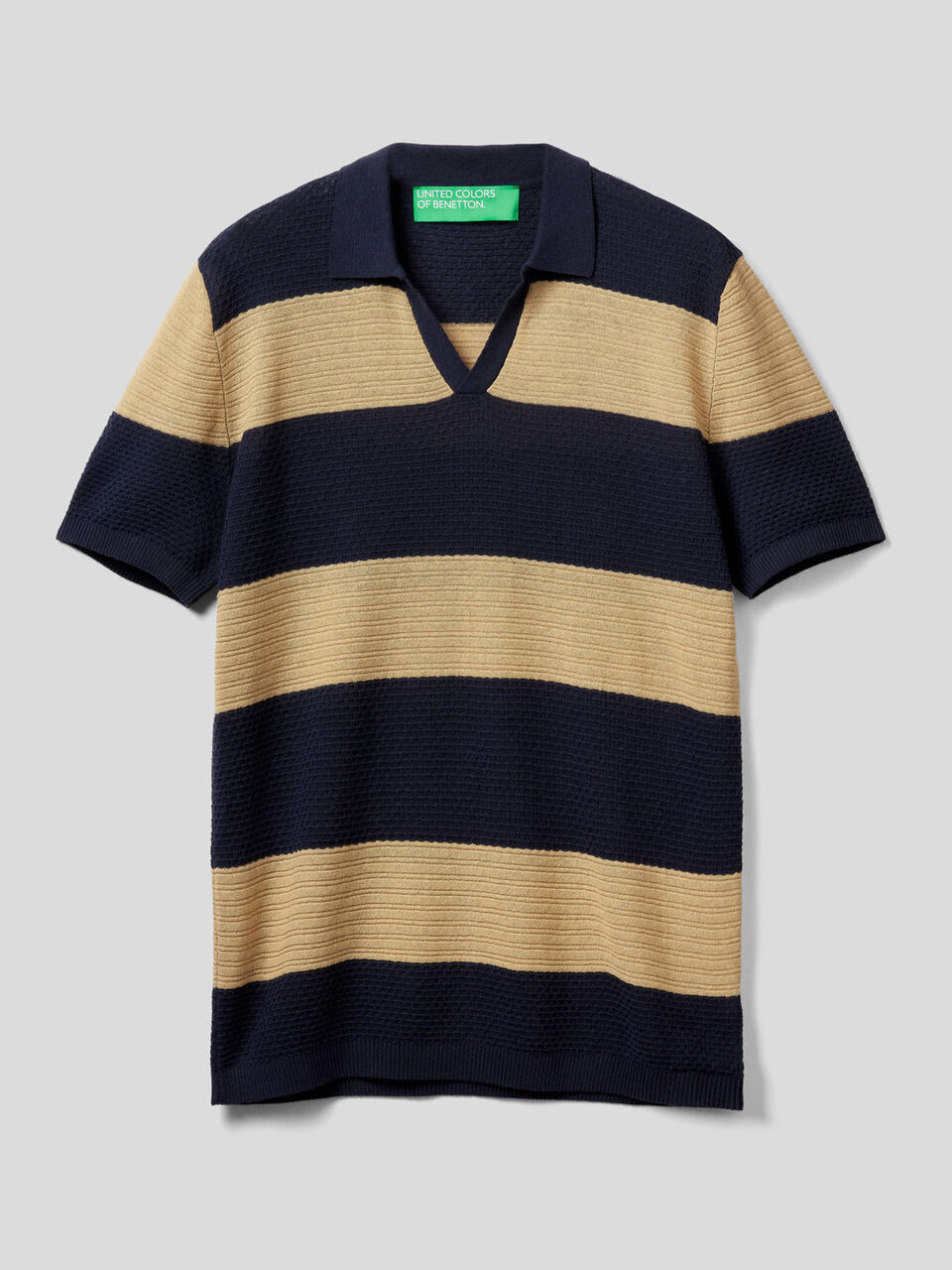 Polo in maglia lavorata a righe image number 1