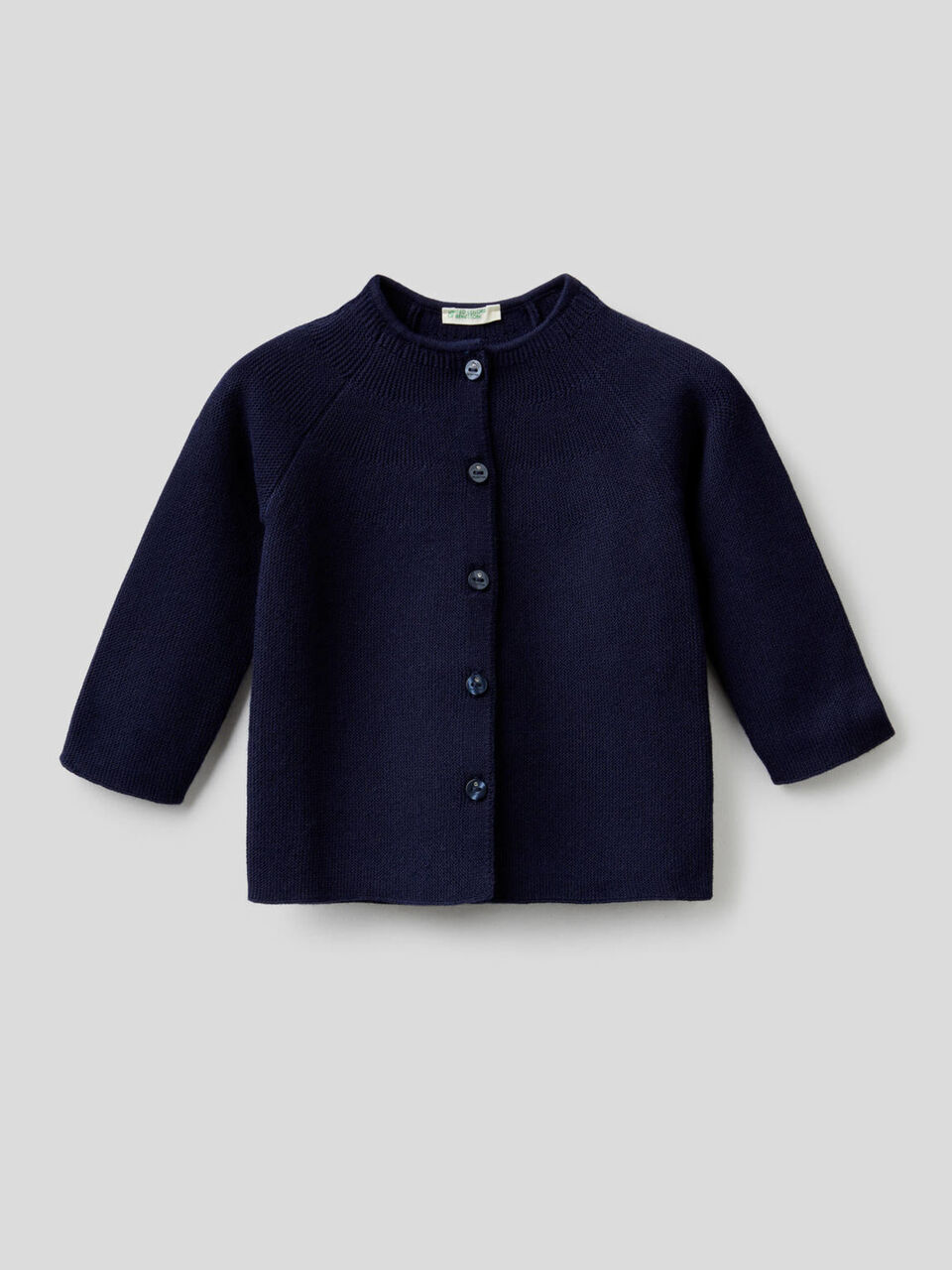 Cardigan girocollo in puro cotone image number 1