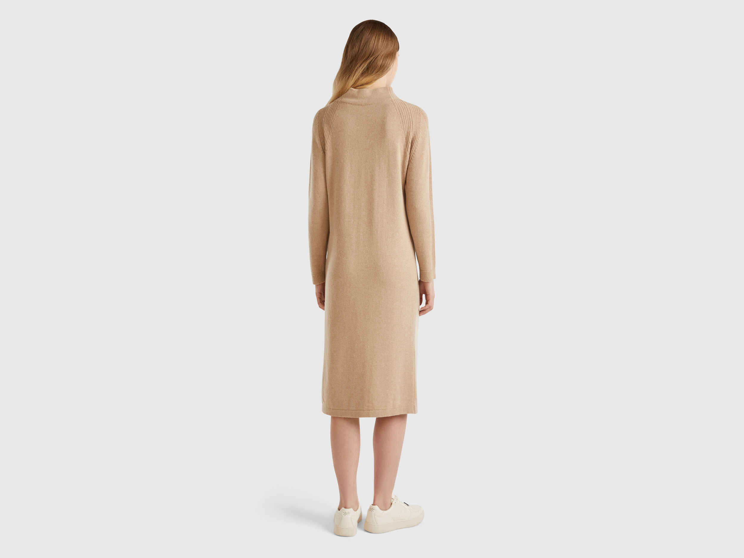 Vestito midi in misto cashmere Cammello Benetton