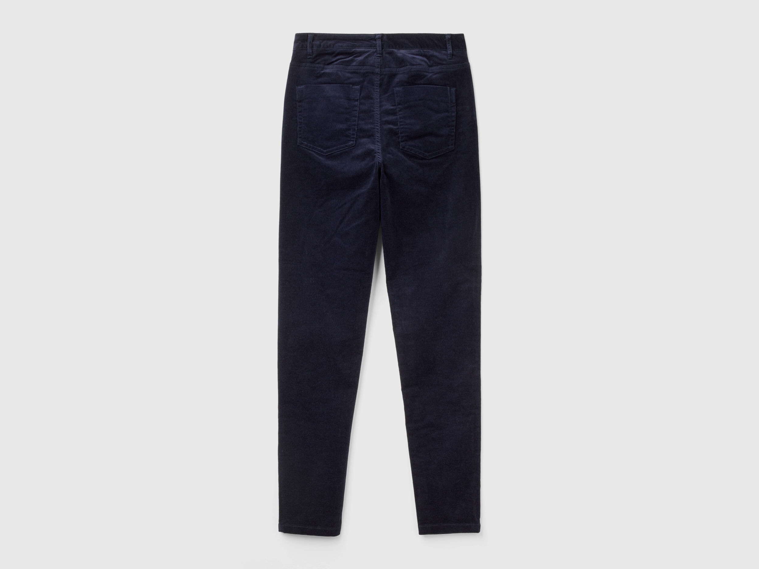 Pantaloni cinque tasche in velluto Blu Scuro Benetton
