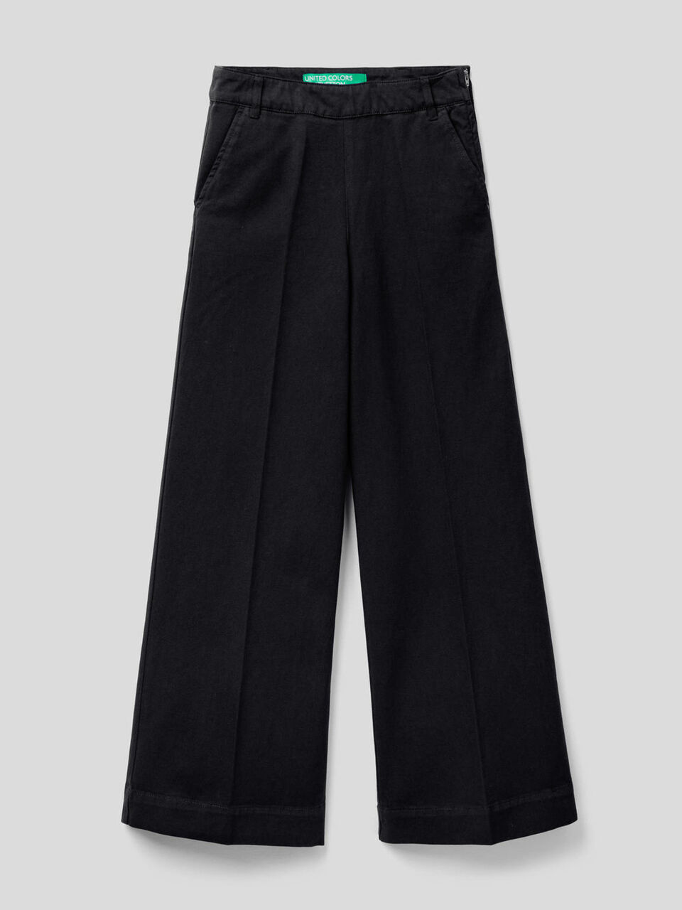 Pantaloni con gamba ampia in cotone image number 1