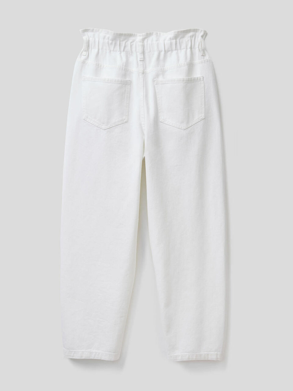 Pantaloni a vita alta in 100% cotone image number null