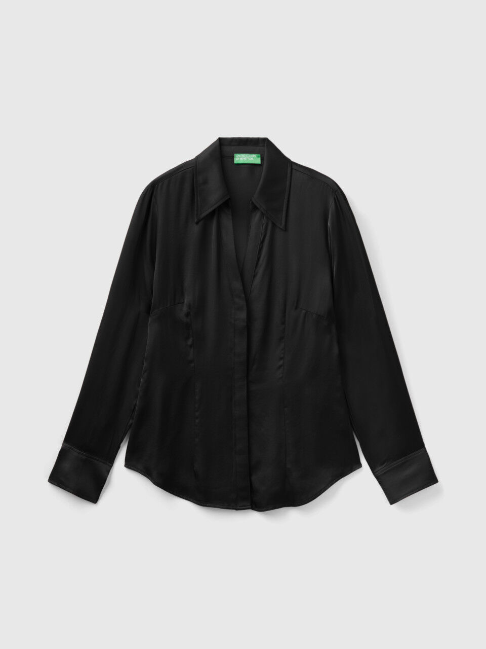 Camicia di raso nera store