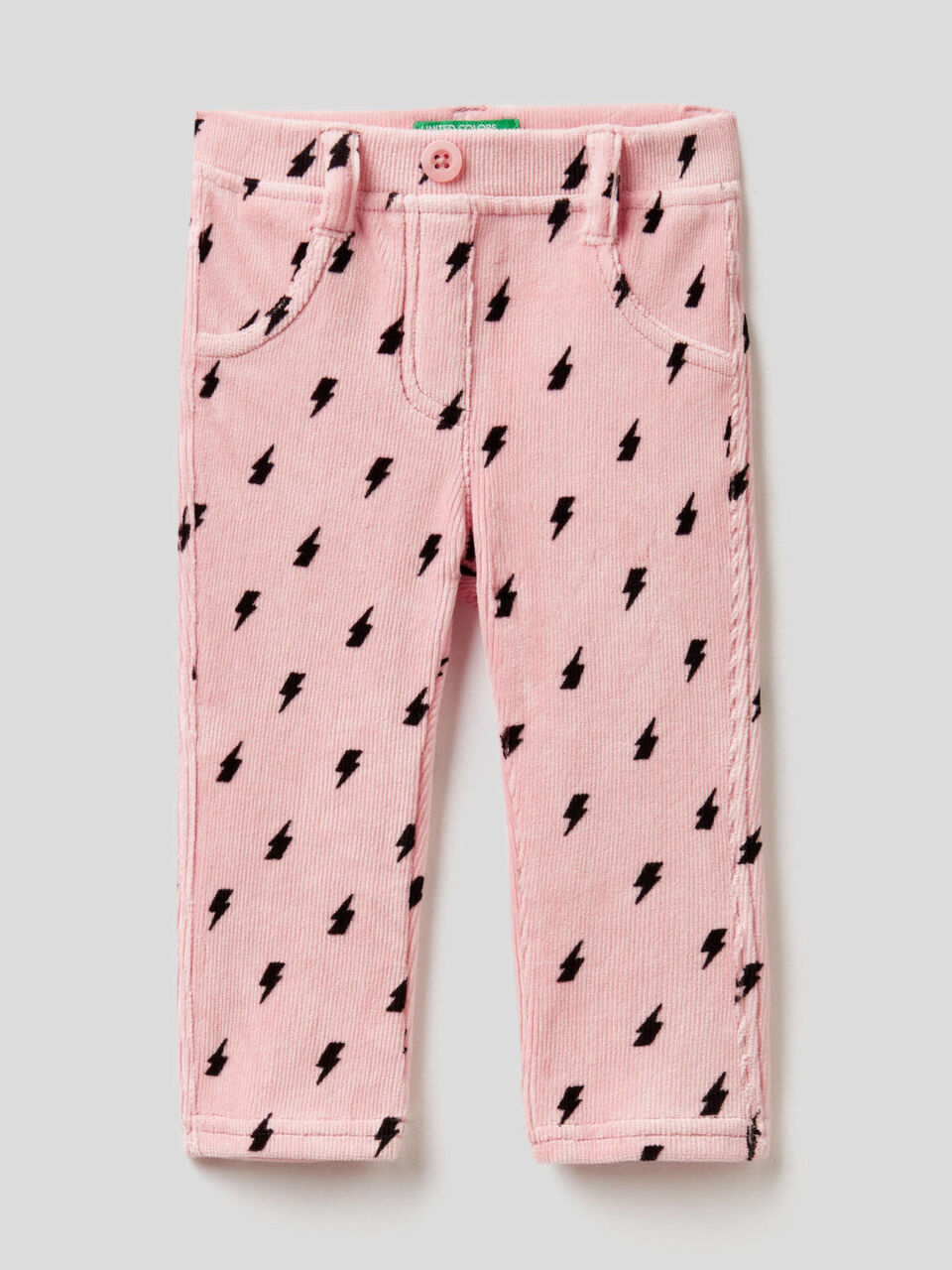 Jeggings stampati in ciniglia image number 1