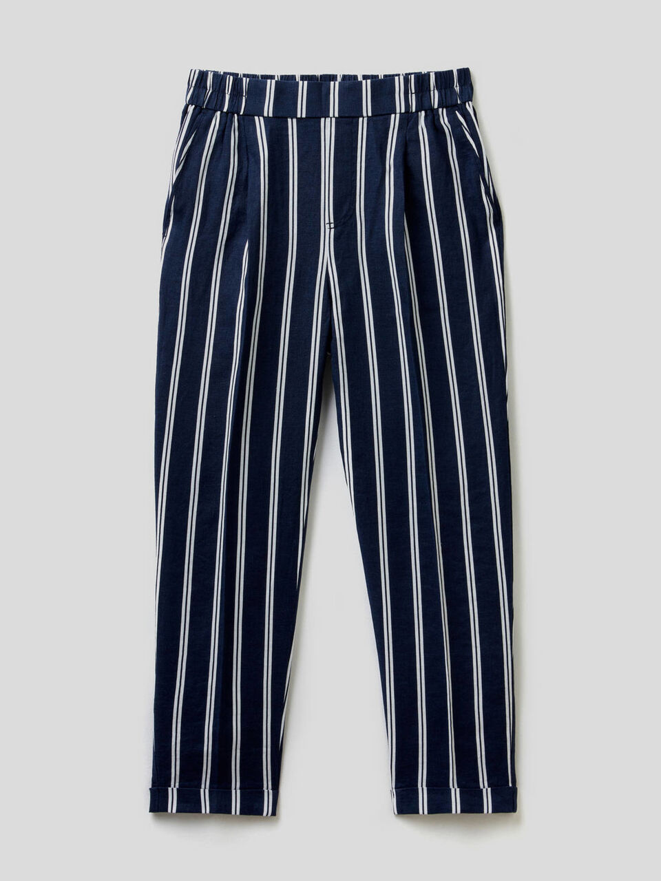 Pantaloni 100% lino stampa fantasia image number 1