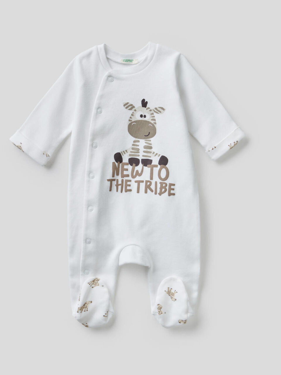 Tutina in cotone biologico con stampa image number 1