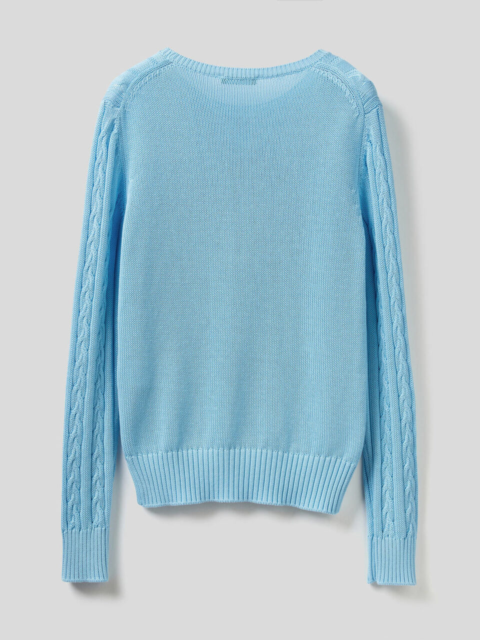 Maglia in cotone con lavorazione a trecce image number 2