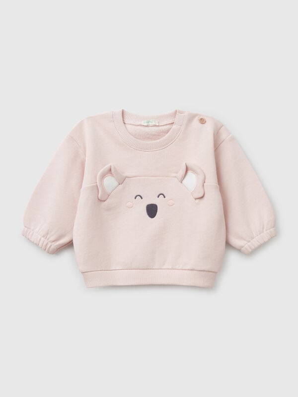 Felpa con ricamo e patch in cotone  Baby