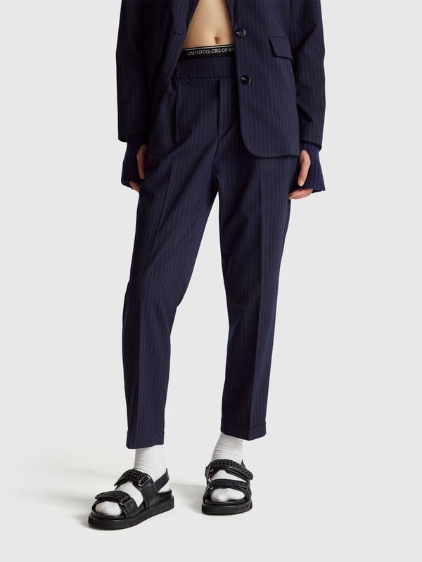 Pantaloni gessati in flanella Pantaloni gessati in flanella Donna