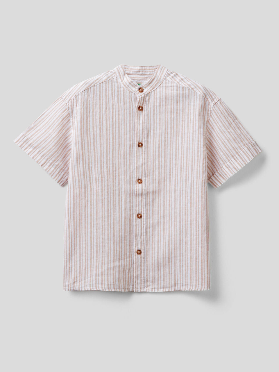Camicia a righe in misto lino image number 1