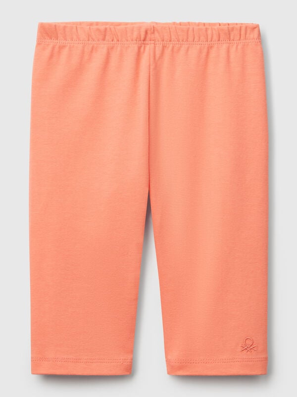 Leggings a 3/4 in cotone stretch Bambina