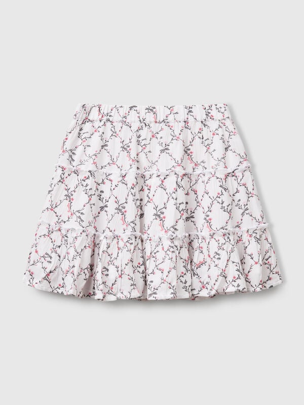 Minigonna a fiori con balze Bambina