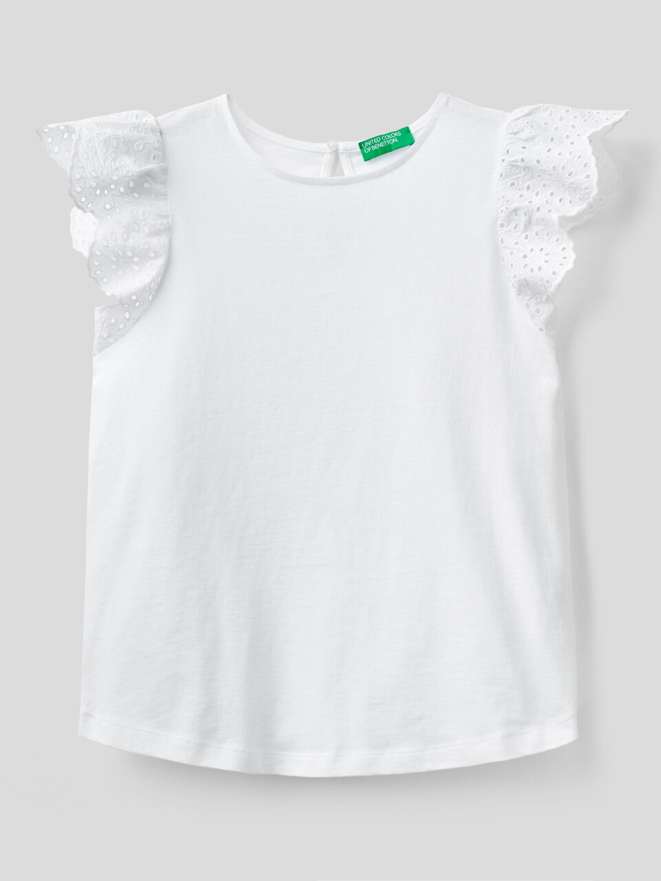 T-shirt con manica in sangallo image number 1
