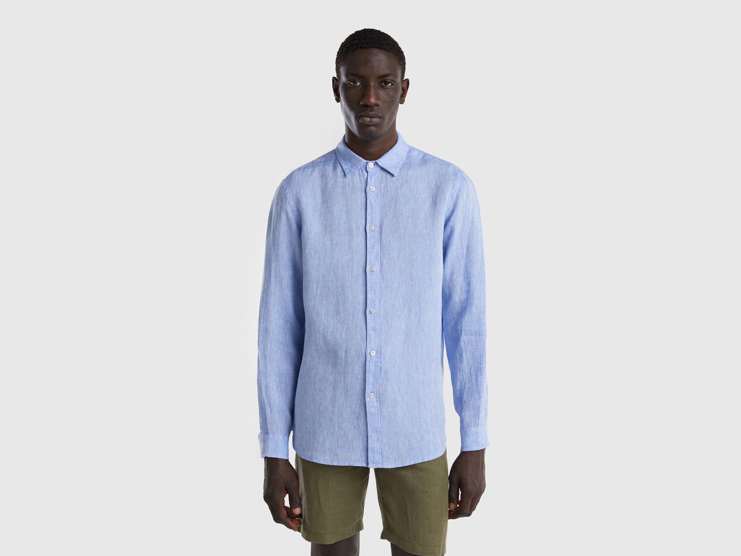 Camicia 2024 lino azzurra