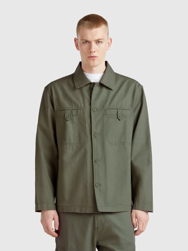 Overshirt in misto lino Uomo