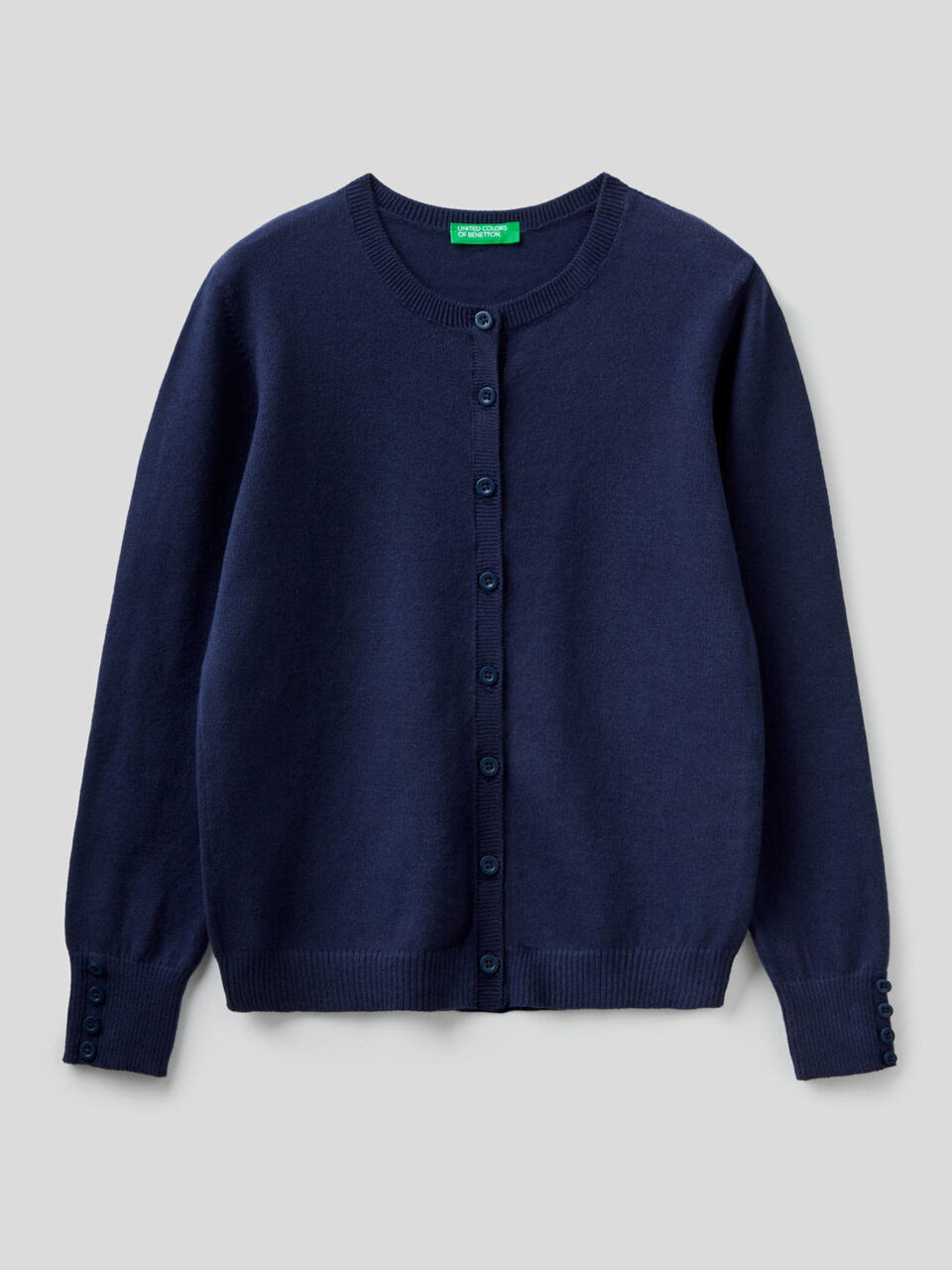 Cardigan girocollo in misto cotone image number 1