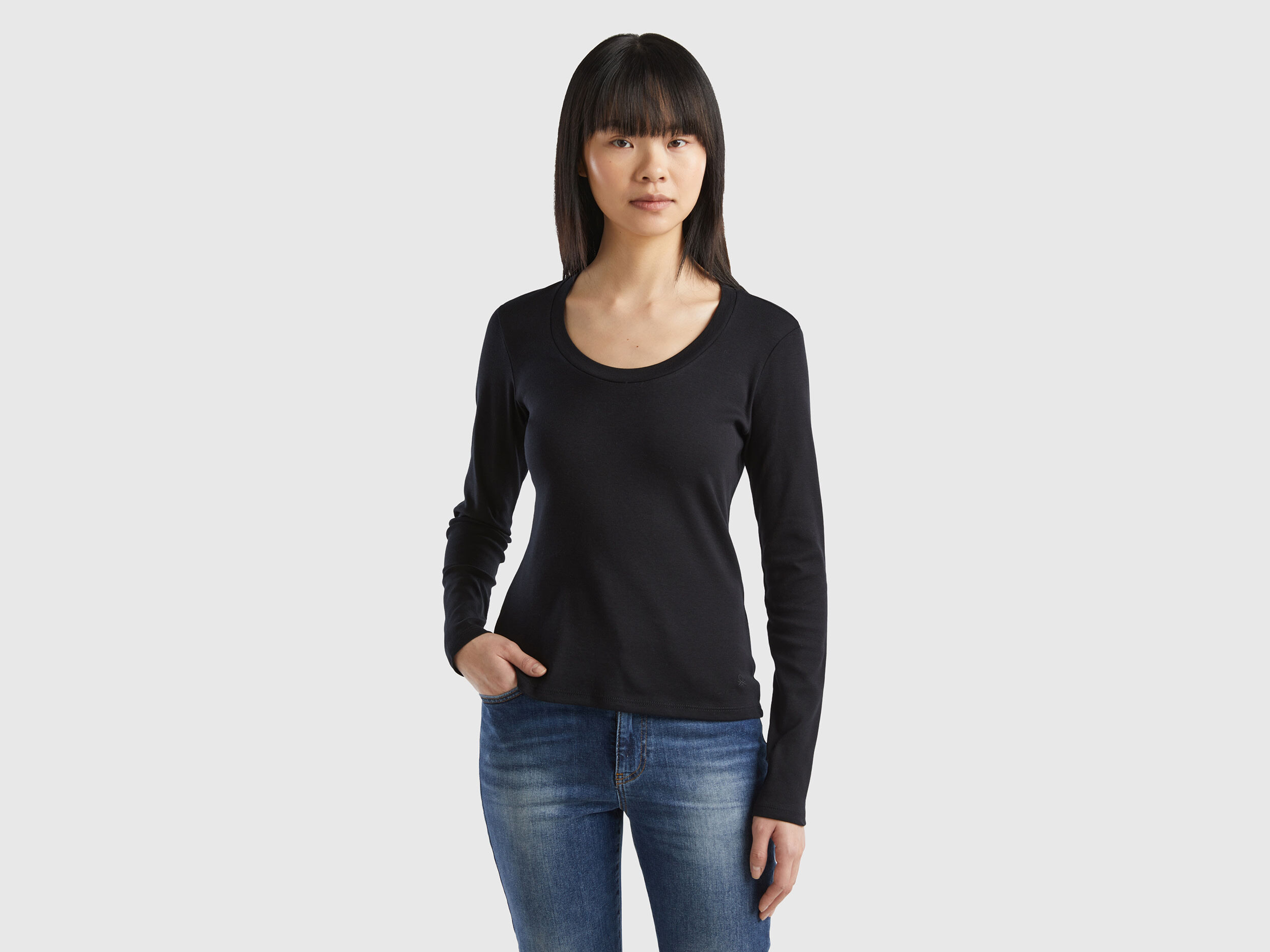 T shirt manica lunga benetton sales