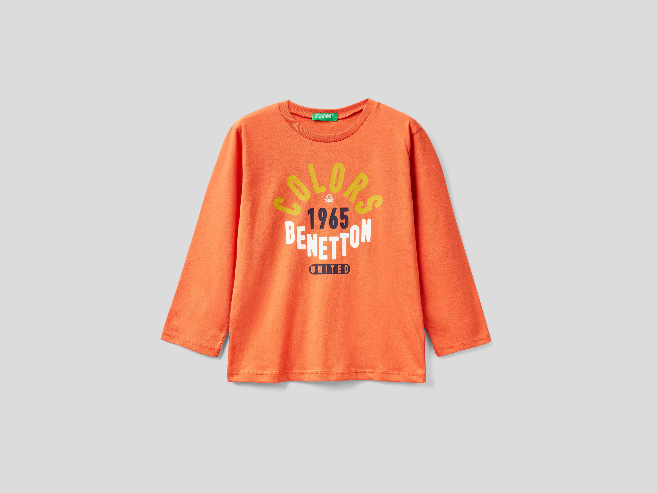 United Colors of Benetton Abbigliamento Top e t-shirt T-shirt T-shirt a maniche lunghe Maglietta In Cotone Bio Con Stampa 