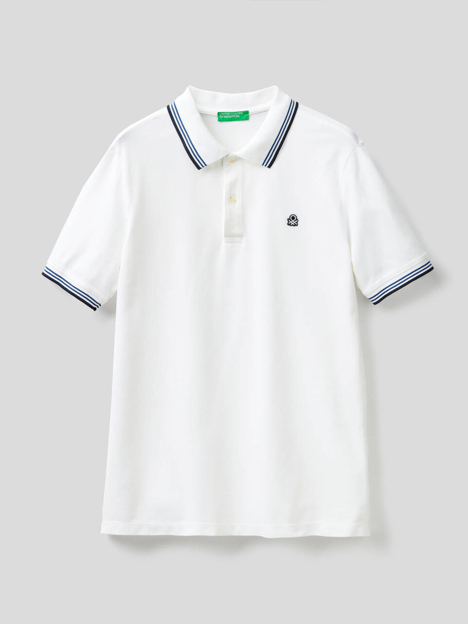 Polo a manica corta in cotone stretch image number 1