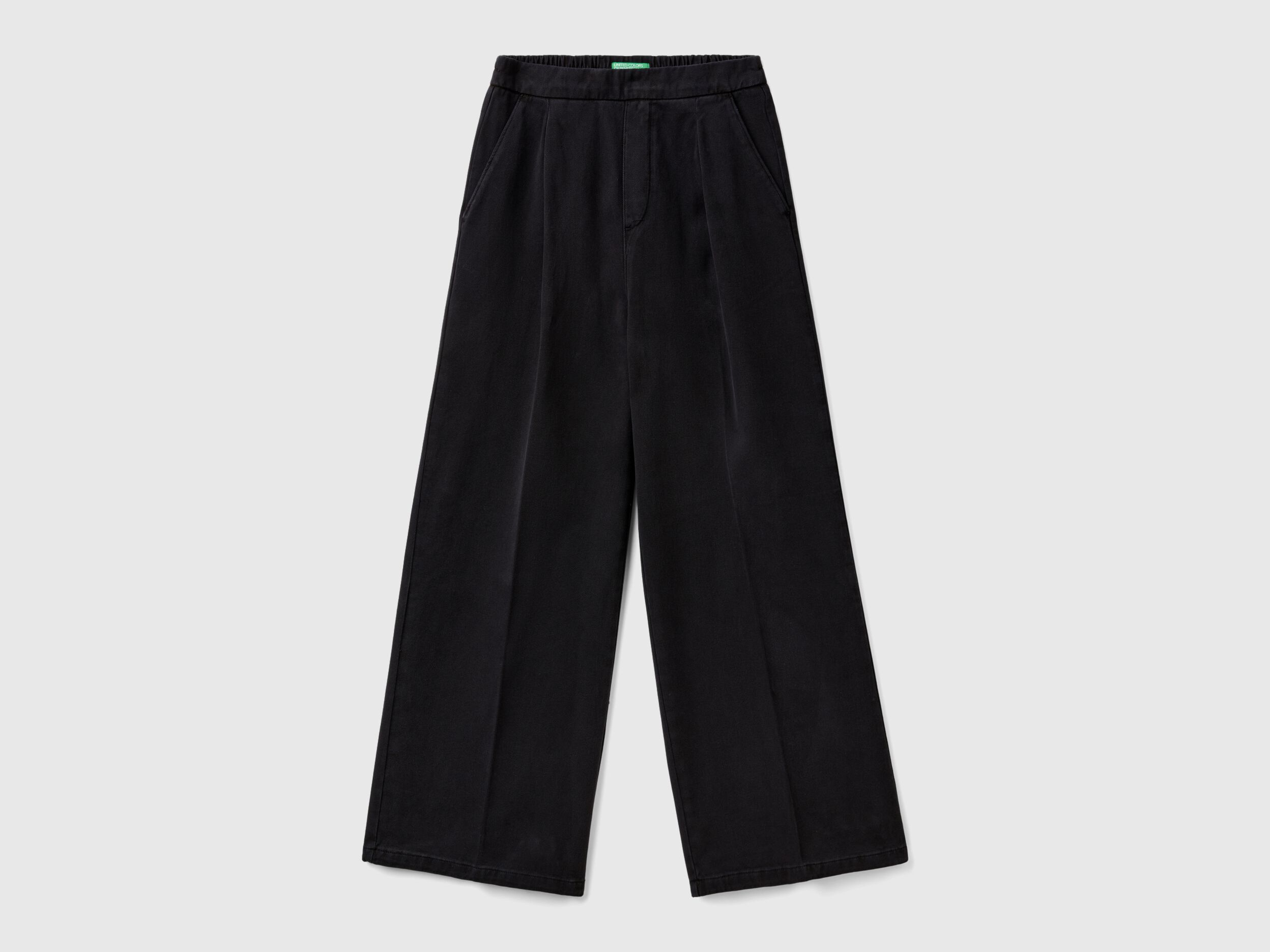 Pantaloni palazzo a vita alta Nero Benetton