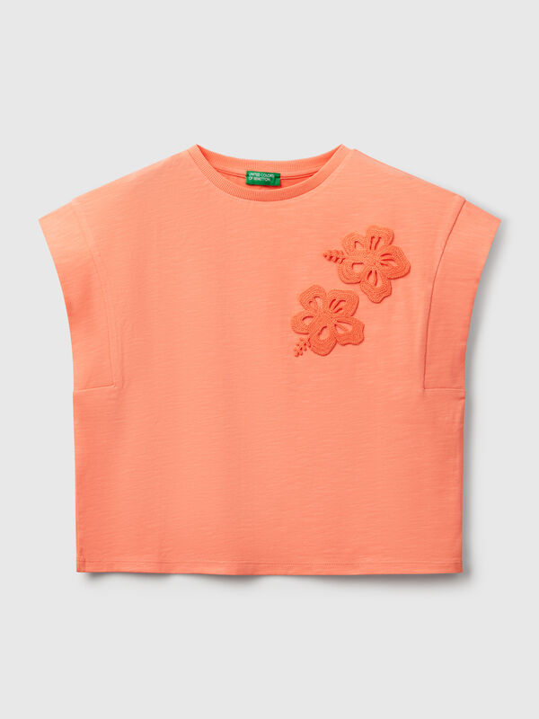 T-shirt con patch macramè Bambina