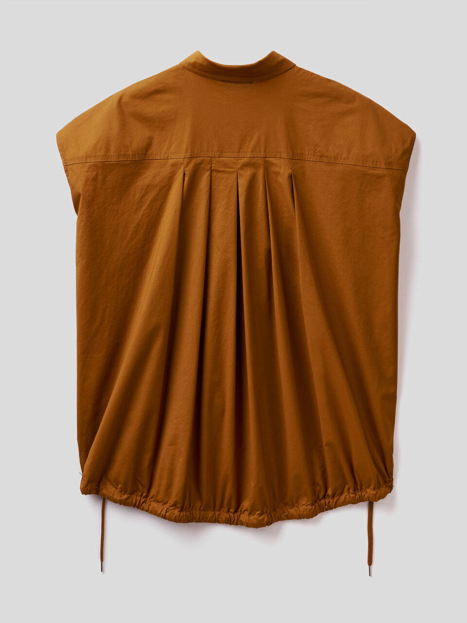 Blusa in cotone stretch con coulisse image number 2