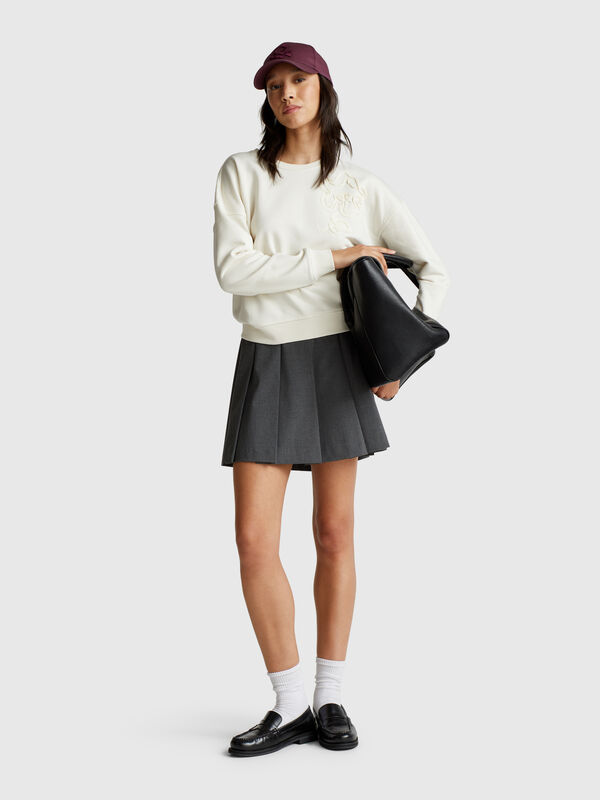 Felpa regular fit con applicazione Donna