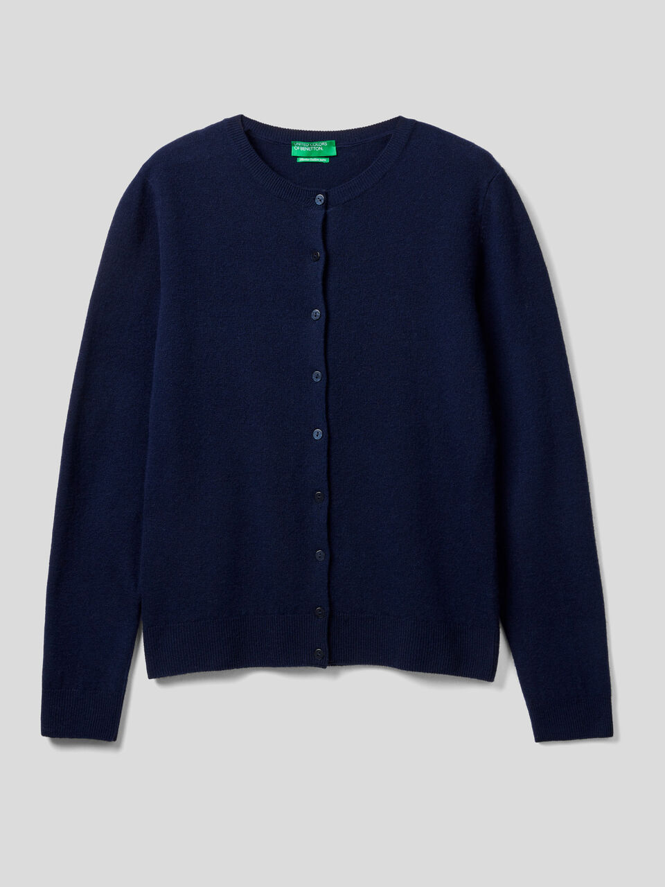 Cardigan girocollo in pura lana vergine image number 1