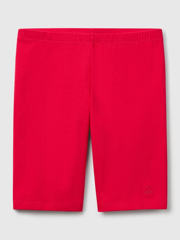 Leggings corti in cotone stretch Bambina