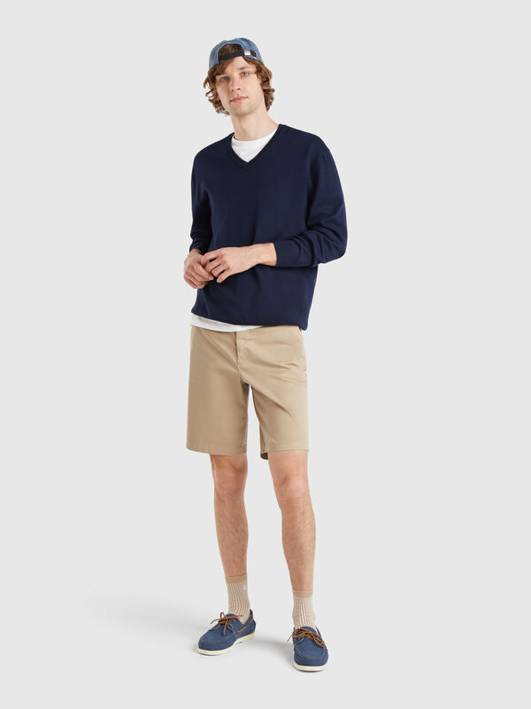 Bermuda chino in cotone stretch Uomo