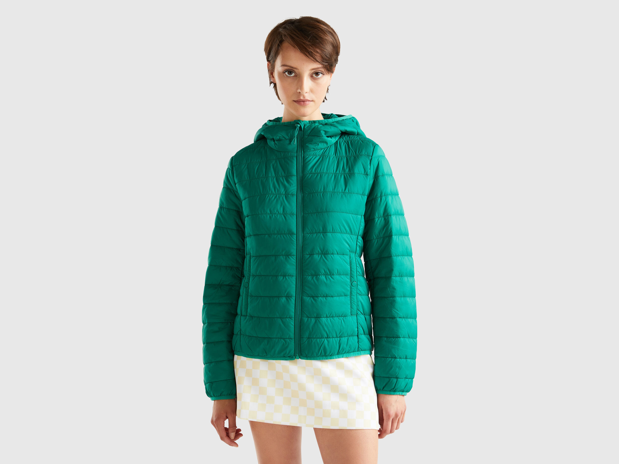 Giubbino imbottito con ovatta riciclata Verde Donna Benetton