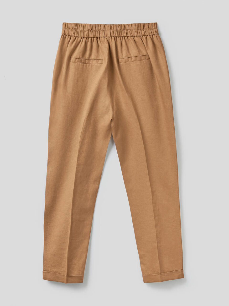 Pantaloni cropped in 100% lino image number null