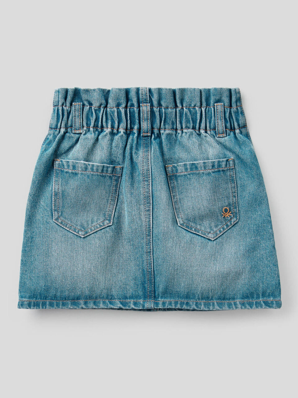 Gonna corta in denim di 100% cotone image number 2