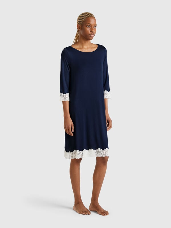 Camicia da notte con dettagli in pizzo Donna