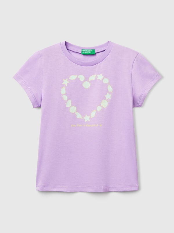 T-shirt con stampa fluo Bambina