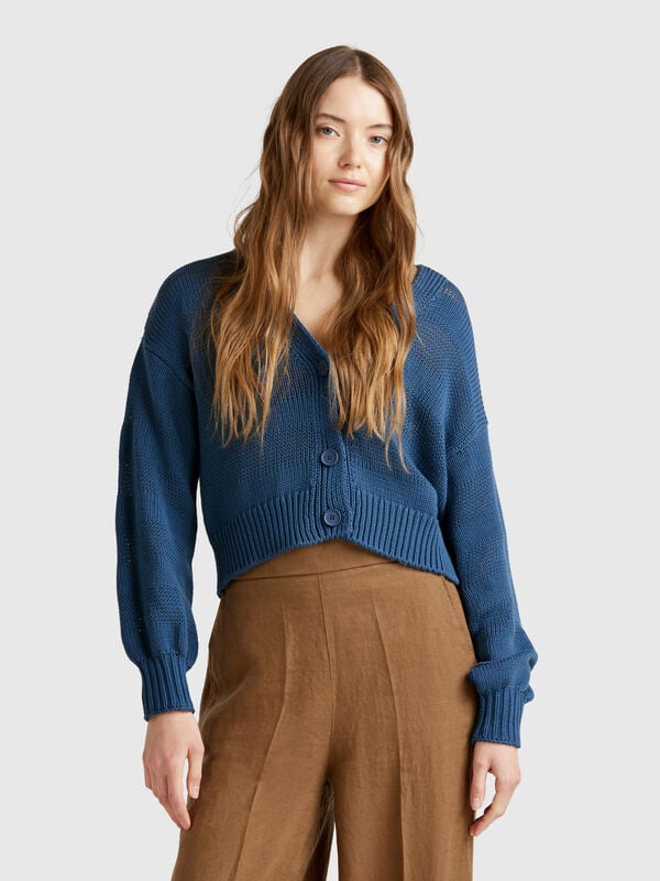 Cardigan lavorato 100% cotone Donna